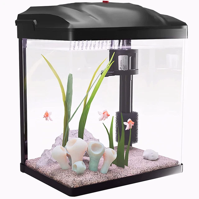 Glass Betta Fish Tank Setup Self Cleaning2Gallon Small Nano Aquarium Starter Kit