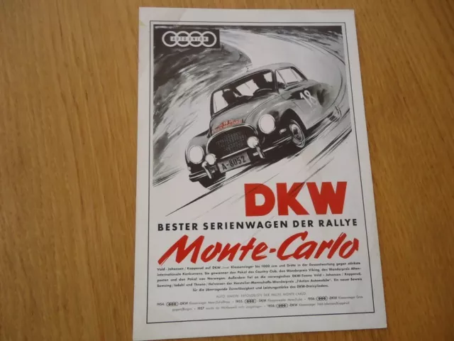 A Encadrer Carte Postale 15X10 P.a.r.c Archiv Rallye Monte-Carlo  Dkw Auto-Union
