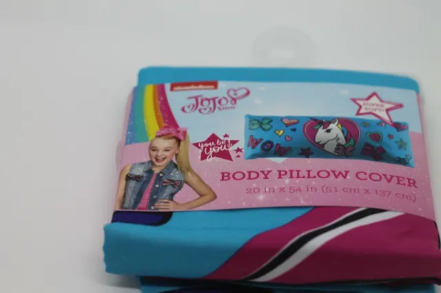 JoJo Siwa; Unicorn Body Pillow Cover; NEW in Package; Super Soft;Adorable Print