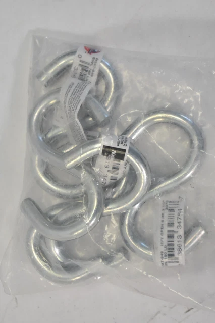 Lot of 5 National Hardware Heavy Open S Hooks Steel Zinc Plated 3-1/2" N347-849 2