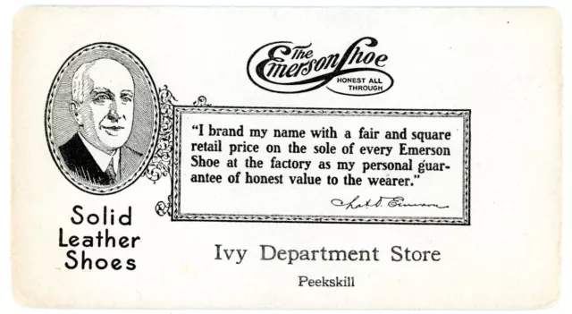 Peekskill NY-EMERSON SHOE ADVERTISEMENT-IVY DEPARTMENT STORE-Ink Blotter AD