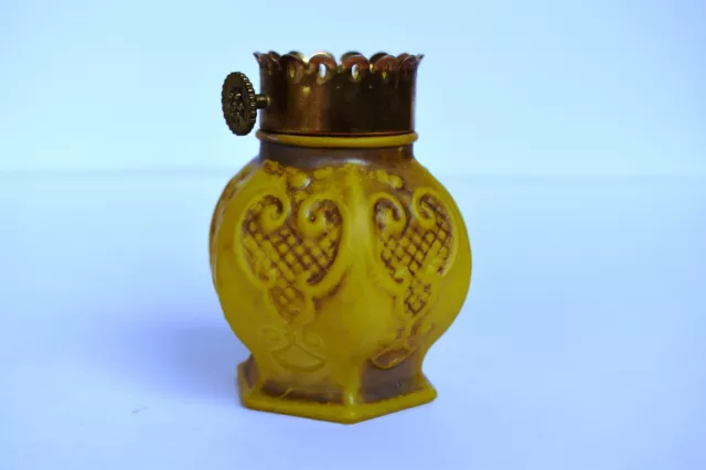 Vintage Avon Empty Moonwind Cologne Parlor Lamp Bottle Decanter Yellow Color Old