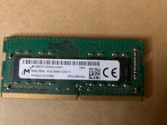 Micron 8Gb 1Rx8 Pc4-2666V Mta8Atf1G64Hz-2G6E1 Sodimm Laptop Memory Zz4-1(19