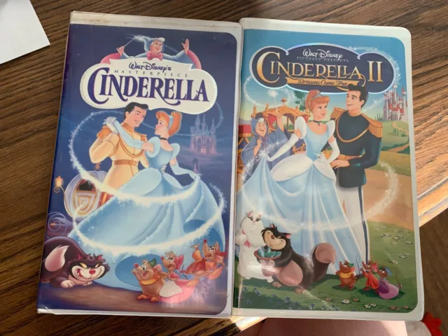 VHS Walt Disney Beauty Classic Masterpiece Cinderella I and Cinderalla II