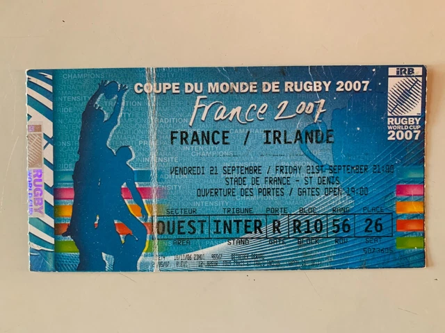 Billet ticket rugby France Irlande avril 2002 - Collection Billet ticket rugby France Irlande avril 2002 - Collection