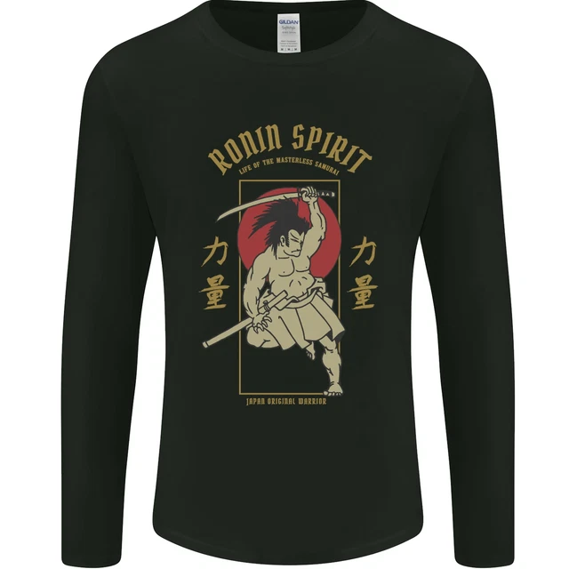 Ronin Spirit Samurai Giappone Giapponese da Uomo Manica Lunga T-Shirt