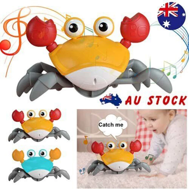 Electric Music Crawling Crab Baby Toy LED Light Up Kids Toddler Interactive Gift