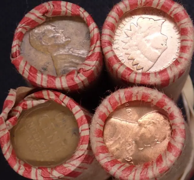 Estate Wheat Penny Roll Lot,  Wheat Cent Lot 1909 VDB -1958, Indian Head, Steel