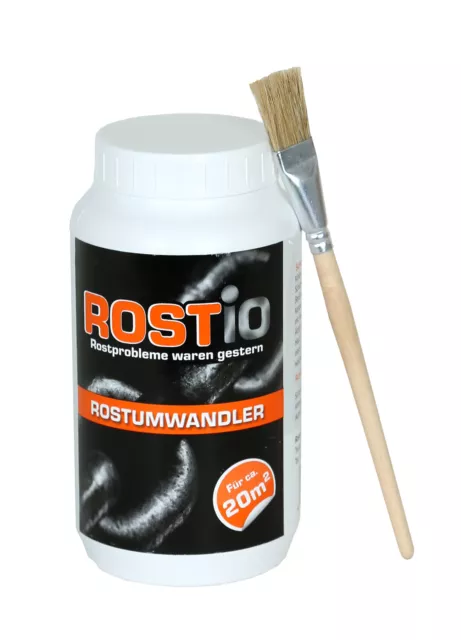 ROSTIO Rostumwandler 1 Liter Rostkonverter Rostentferner mit Pinsel Grundierung