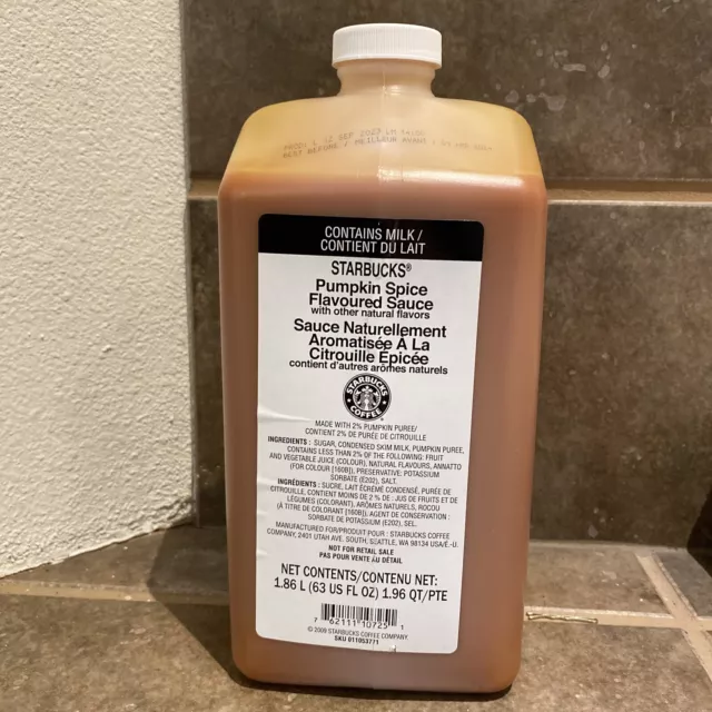 NEW STARBUCKS PUMPKIN Spice Sauce Syrup No PUMP 63oz BB 4/2025 or