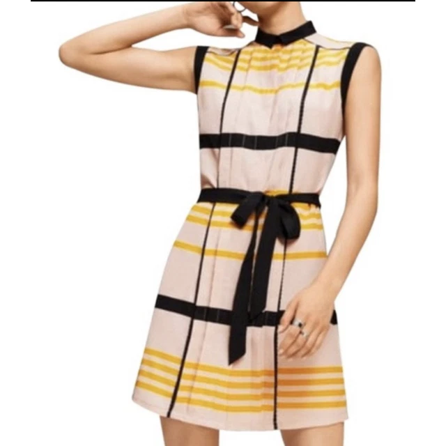 Jason Wu for Target Sleeveless Striped Pleated Dress Pink Black Medium