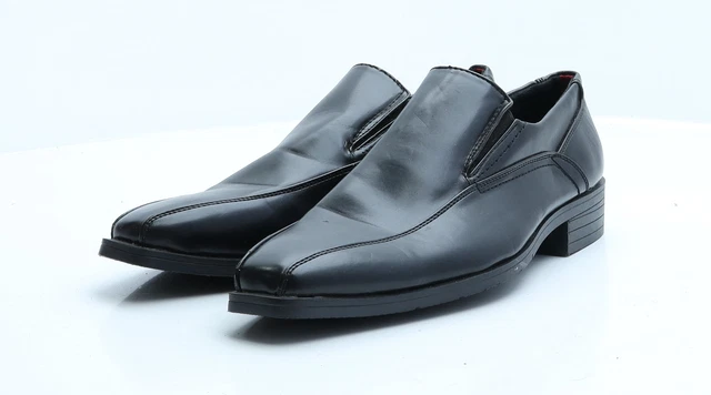 Abito Oxford da uomo Preworn nero finta pelle UK 9 EU 42