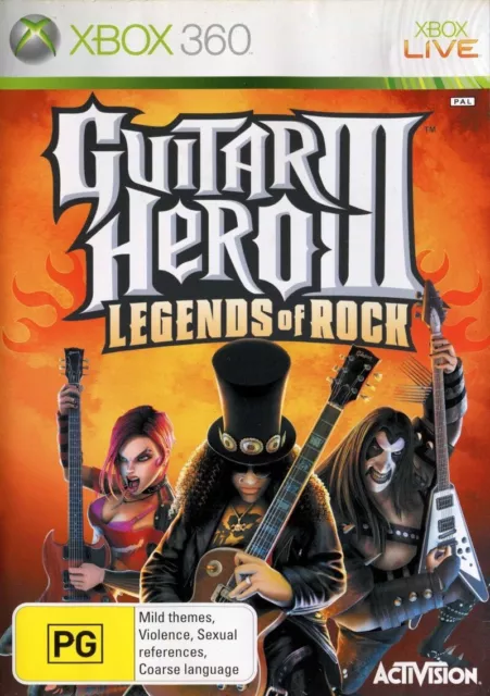Guitar Hero III 3 Legends of Rock Xbox 360 Music Rhythm Video Game PAL