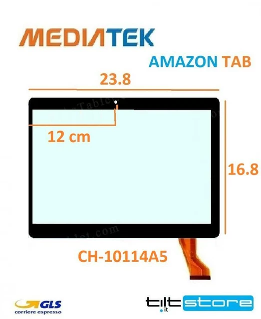 Vetro Touch Screen Nero Per Mediatek KT096H - Ricambio Originale