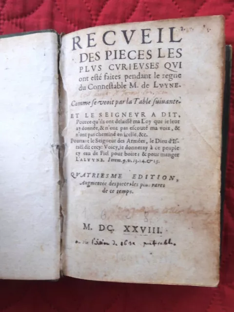 Recueil des Pièces les plus Curieuses pendant Règne de M. DE LUYNE 1628  32