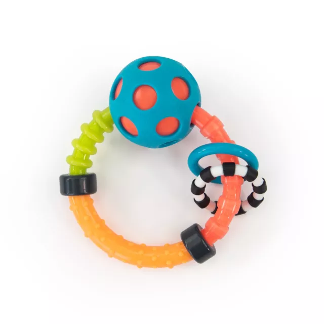 Sassy Bend & Flex Ring Rattle 0m+ Baby Infant Sensory Texture Toy Gift New