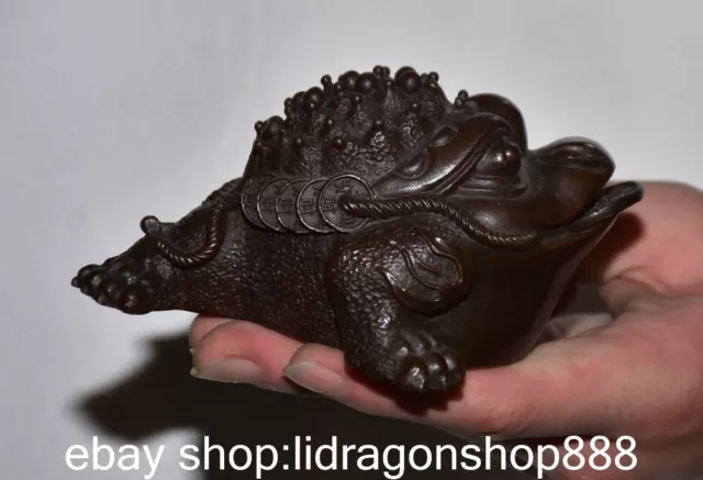 4.8 "sculpture chinoise en cuivre pur Feng Shui Money Toad Mammon