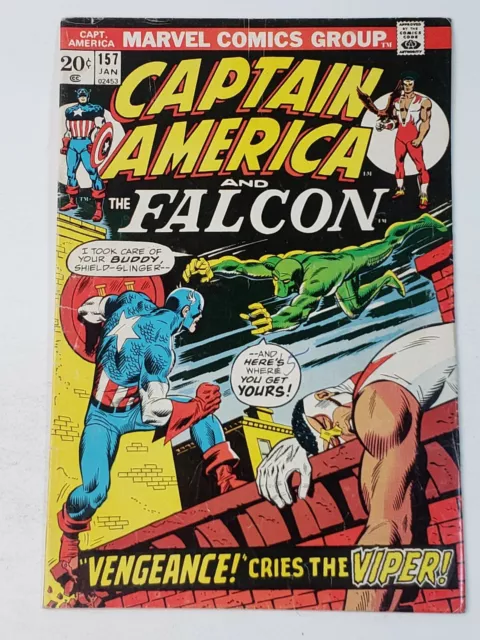 Captain America 157 Marvel Comics Falcon 1st app Viper Bronze Age 1973