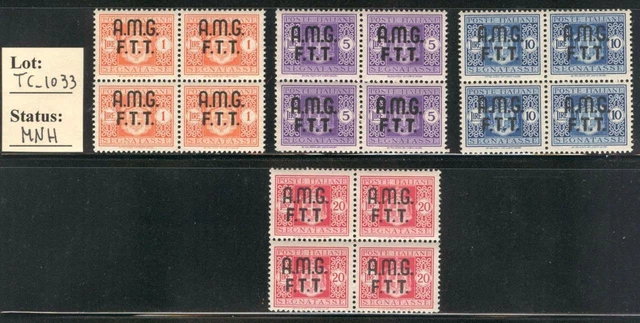 TC_1033. TRIESTE. 1947 Segnatasse set in blocks. MNH.