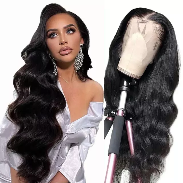 Peluca frontal de encaje de cabello humano 10A onda corporal 13*4 pelucas frontales de encaje cabello Remy 24 pulgadas