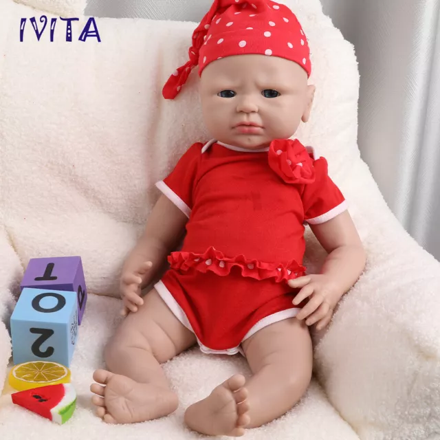 Cute 20" Lifelike Full Silicone Reborn Baby Doll Girl Newborn Kids Toys Gifts