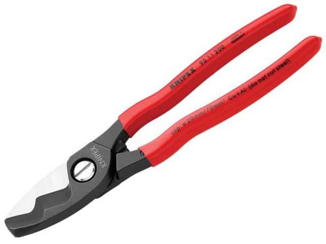 Knipex KPX9511200 Cable Shears with Twin Cutting Edge PVC Grip 200mm