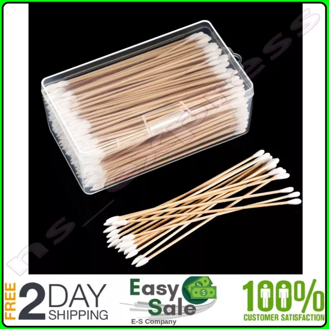 Gun Cleaning Tips Cotton Grease Oil Cleaner Rifle Pistol Weapon Wood Swabs 300pc