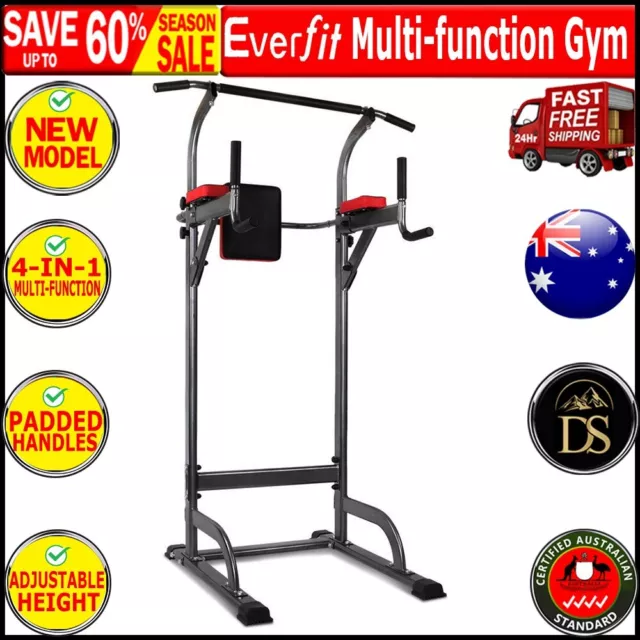 Everfit Power Tower 4-IN-1 Multi-Function Station Fitness Gym Equipment New..