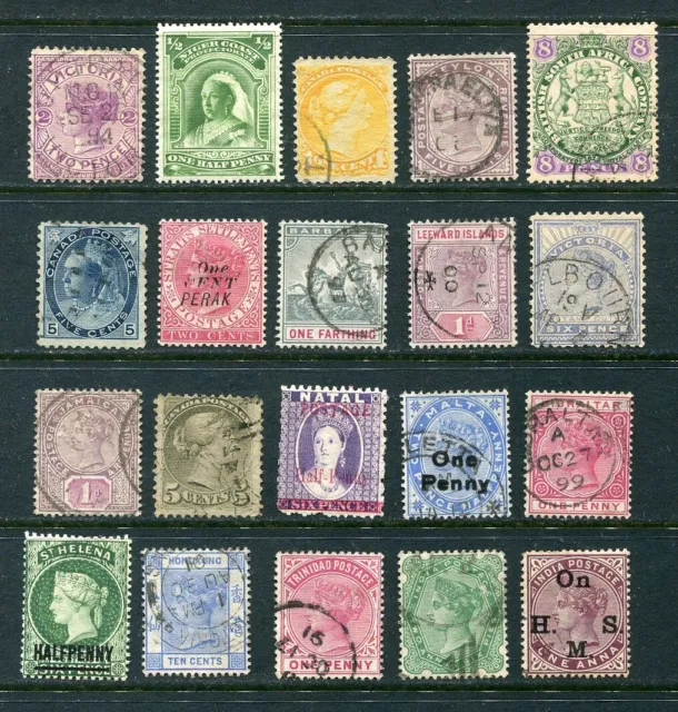 20 Different Queen Victoria Commonwealth stamps Mint/MNG/Used/Faults  (EQ262)
