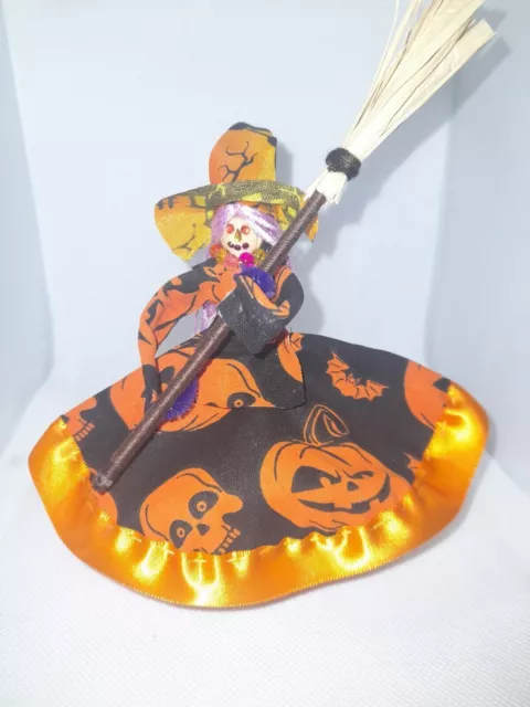 Handmade Halloween Dolly Peg Witch Dolls Decoration Ornaments Standing Hanging