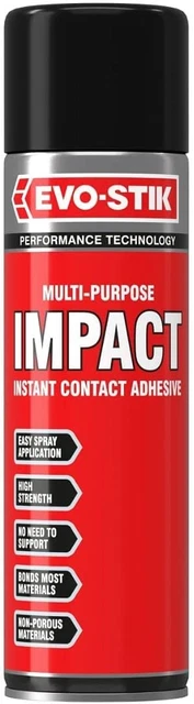 EVO-STIK Spray Adesivo a Contatto Istantaneo, Multiuso, Alta Resistenza