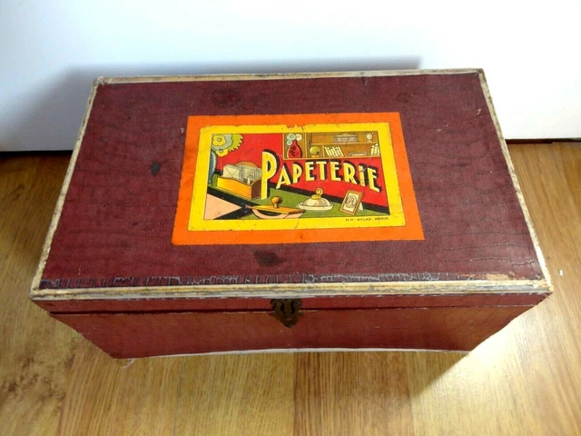 JEU JOUET ANCIEN Cubes en bois collection N K Atlas Scènes enfant