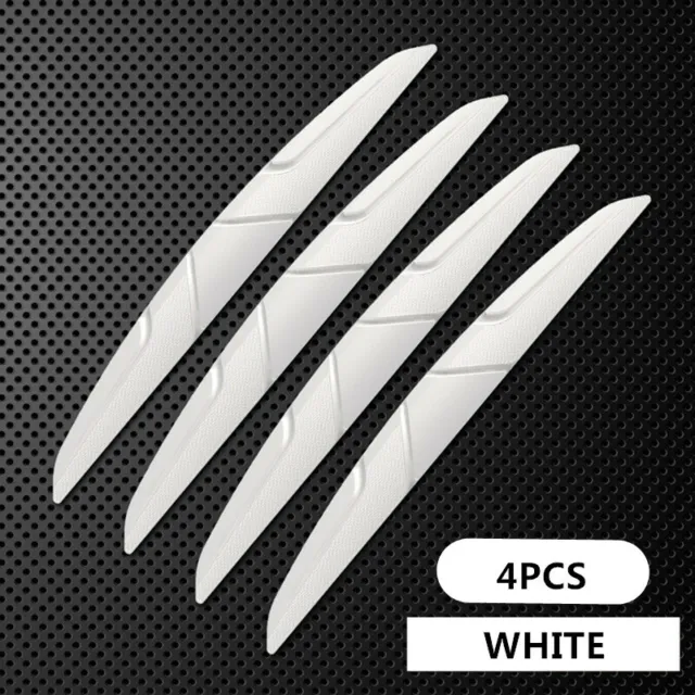 4pcs White Car Door Edge Guard Bumper Anti-Scratch Protector Moulding Strips