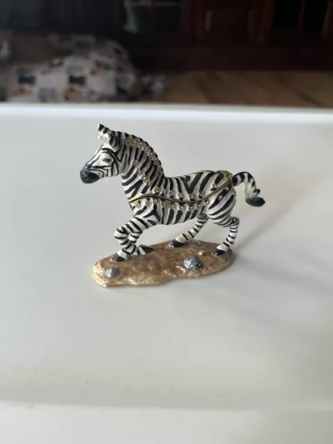 Nobility Bejeweled Zebra Trinket Box Vhtf Great Condition