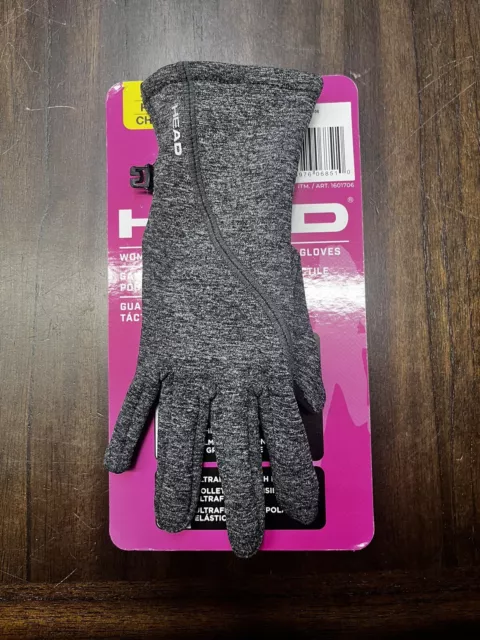 New! Head Women’s Touchscreen Running Gloves Gray, Small