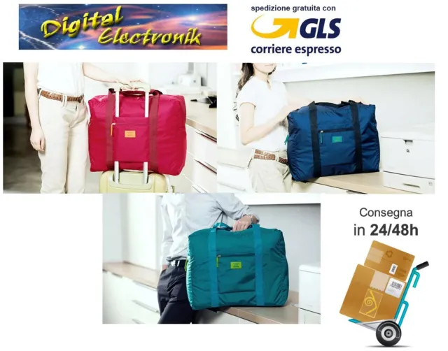 Lotto 5 Pezzi  Borsa Da Viaggio In Nylon Waterproof Pieghevole