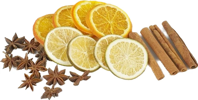 Potpourri Mix rodajas de naranja anís estrellado barras de canela manualidades decoración