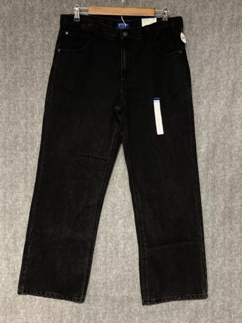 Arizona Jeans Boys 20 Husky Black Denim Relaxed Fit Straight Leg