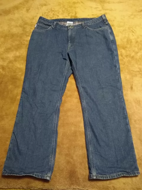 CARHARTT Flannel Lined Women's WB022 ADT Denim Blue Jeans Size 18 x 30 Relaxed