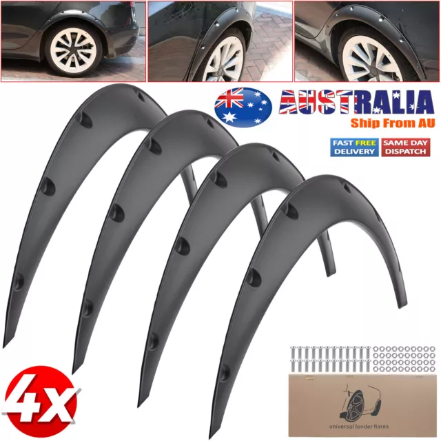 4x Universal Flexible Wide Arches 3.1" 80mm Car Body Wheel Fender Flares Extra