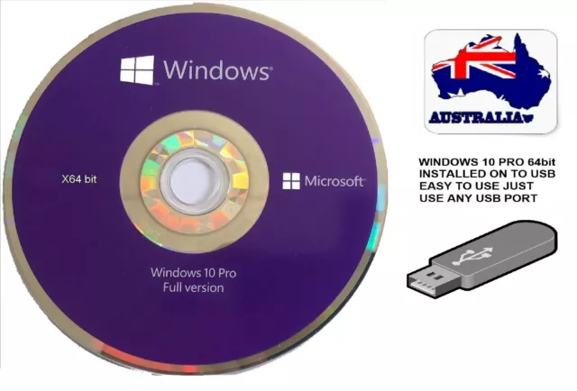 Win 10/Pro 64 Bit USB 64 bit System Reinstall Recovery Software USB- 2024 -NEW