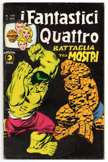 I FANTASTICI QUATTRO 4 corno 110 BATTAGLIA TRA MOSTRI namor capitan marvel hulk