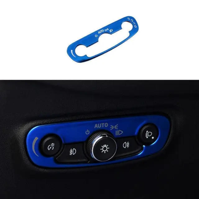 For Chevrolet Equinox 2018-2023 Blue Steel Headlight Adjust Button Frame Trim