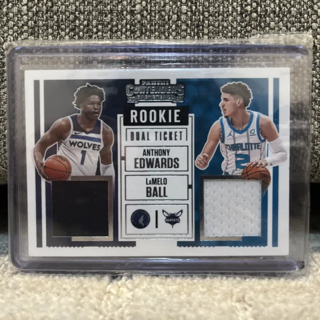 2020 Panini Contenders NBA Lamelo Ball, Anthony Edwards Duo Patch Rookie