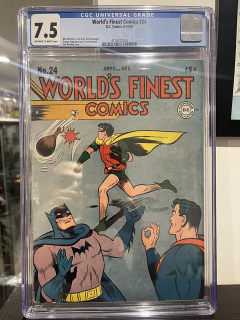 World's Finest Comics #24 Cgc 7.5!!! 1946 Dc Superman Batman Robin **  🔥