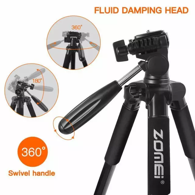 ZOMEI Camera Tripod Monopod 55''Compact Light Weight Travel stand for DSLR DV 3