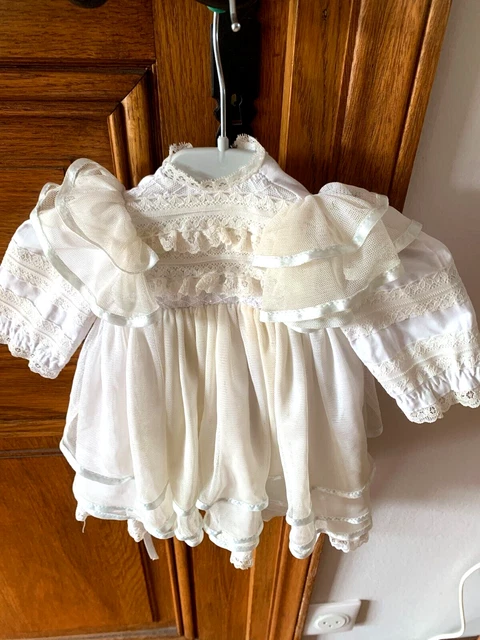 Robe De Baptême Ancienne Pour Poupée – Caractère, Bru, Jumeau – Sans Marque