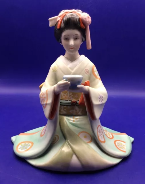 Franklin porcelain figurine The Maiden of the Treasured Tea by Tokutaro Tamai