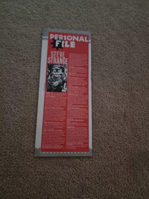 Tnewl68 Advert 11X4 Personal File : Steve Strange