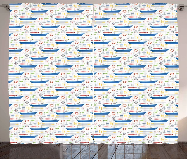 Oceanic Curtains 2 Panel Set Decoration 5 Sizes Window Drapes